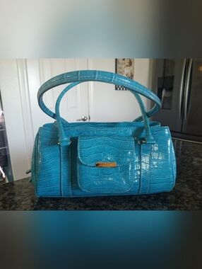 Rosetti Turquoise Faux-Croc  Handbag